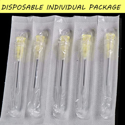100 Pack 30Ga 1/2 Inch Stainless Steel Dispensing Lab Tools for Scientific Labs, Measuring and Refilling