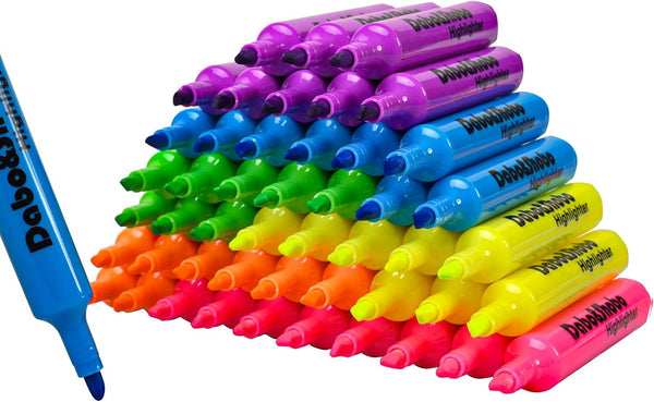 Dabo & Shobo Highlighters Set of 48, Liquid Ink Fast Drying Colored Markers for Classroom and Office