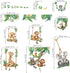 decalmile Jungle Animal on Swings Wall Stickers Safari Animal Elephant Giraffe Monkey Tropical Leaves Wall Decals Baby