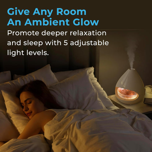 2-in-1 100% 160 mL 16-Hour Pure Enrichment PureGlow Crystal - Himalayan Salt Lamp & Ultrasonic Essential Oil Diffuser