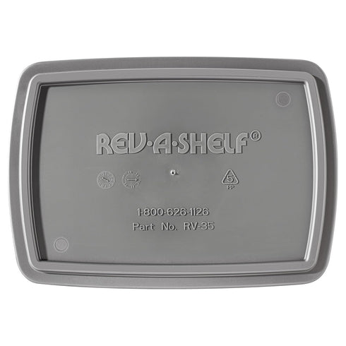Rev-A-Shelf 35 Quart Polymer Replacement Trash Bin, Recycle Waste Container for Kitchen Cabinet Pullouts, Silver, 2