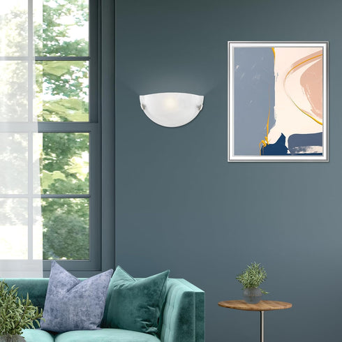 4271-91 1 Livex Lighting Home Basics Light Brushed Nickel Wall Sconce with White Alabaster Glass