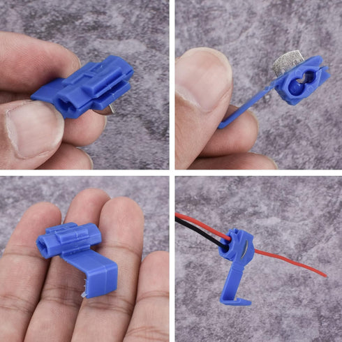 60Pcs Solderless Quick Splice Wire Connectors, 18-14 AWG, Cold Pressed Insulated Electric Wire Splice Connectors