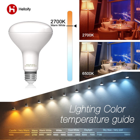 BR30 LED Flood Light Bulb, 9W, 65W Equivalent, 2700K Soft White, Non-Dimmable, E26 Base, 6PCS