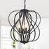 17" Modern Black Sphere Chandelier for Dining Room, Vintage Farmhouse Pendant Light