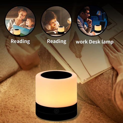 ERUN Lamp,13 4 1 (2 Pack Nursery Night Light for Kids, USB Rechargeable Small Desk RGB Colors & Brightness & Remote