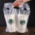 200 Pack Packaging 12" 11" 2 DEAYOU Handle Drinking Poly Bags, Clear Plastic Bags for Delivery, L x H Hanging Hole Cup
