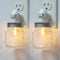 Vintage Mason Jar Plug in Night Light with On Off Switch, 2-Pack