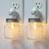 Vintage Mason Jar Plug in Night Light with On Off Switch, 2-Pack