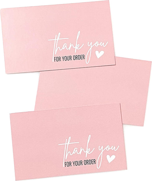 RXBC2011 Package Pack 100 Thank you for your order Card Thank you Cards Insert for online business of pink