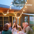20ft 20-Light Dimmable Bulbs (2 1ft Afirst Edison String Lights, Waterproof Outdoor Patio Lights with Real Glass Extra