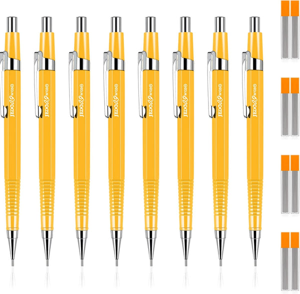 Outus 8 Pieces Mechanical Pencil Set, Metal Retractable Automatic Drafting Pencils with Refills for Writing & Drawing