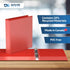 EasyView Premium 1.5-Inch Binders, Clear-View Covers, 3-Ring Binders for School, Office, or Home, Pack of 6, Red