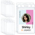 Pawfly 50 Pack Vertical ID Card Badge Holder Waterproof Clear Sleeve Case with Resealable Zip for Key Card and License