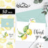 50 Pack Summer 4 6 Inch Whaline Lemon Thank You Cards Bulk Boxed Fruit Greeting Cards with Envelopes Stickers Blank