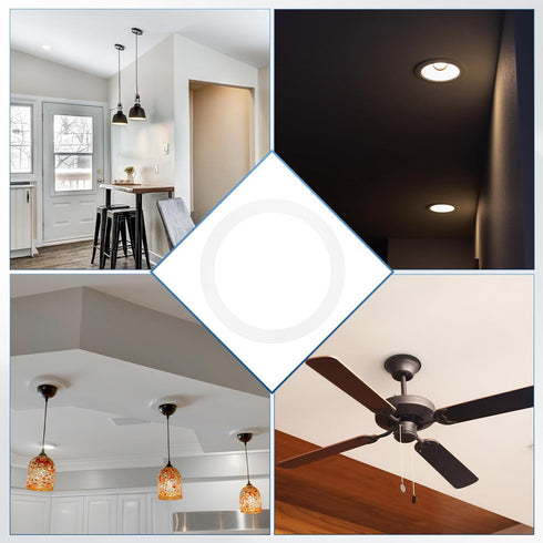 1-Pack 3 Inch 3.2" 3.9" M METERXITY Goof Rings for Recessed Lights, ID OD Durable Steel Trim Ring Flush Mount White Can