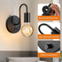 Glighone Dimmble Set E26 Vintage Wall Lights of Two, Black Wall Sconces Industrial Wall Lamps Retro Wall Lighting Hard