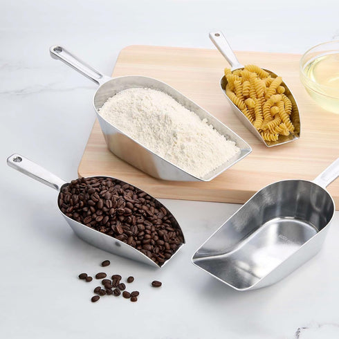 HIC Kitchen Flat Bottom Food Utility Scoop, 10.5-Inches, Commercial-Grade Anodized Cast Aluminum