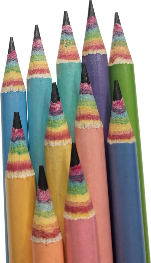 Eco-friendly Rainbow Recycled Paper #2 HB Pencils, Pre-sharpened, 12-Pack for School and Office Supplies