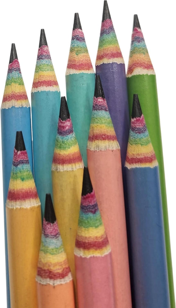 Eco-friendly Rainbow Recycled Paper #2 HB Pencils, Pre-sharpened, 12-Pack for School and Office Supplies