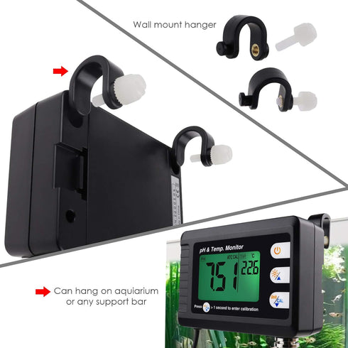 Digital Combo pH & Temperature Meter, Aquarium Thermometer with Automatic Calibration for Fish Tank & Hydroponics