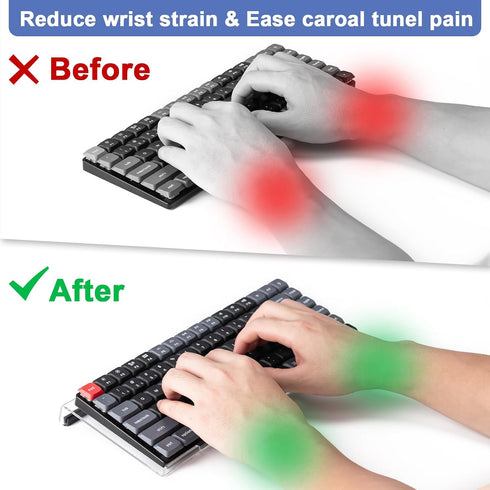 BOOMIBOO Strip,11.8 5.1 Inch 78 Clear Acrylic Tilted Computer Keyboard Holder for Ergonomic Typing, Keyboard Stand