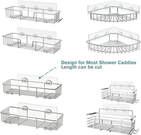4 PCS Corner Shower Caddy Adhesive Sticker Replacement Hook, for Shower Caddy Bathroom Rack Shelf Soap Dish Basket Wall