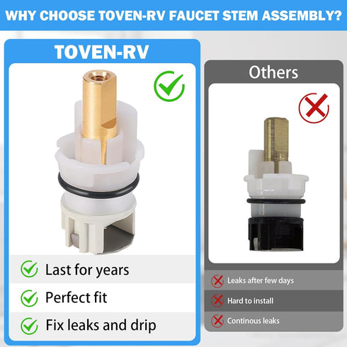 RP25513 Faucet Stem Assembly Compatible with Delta Two Handle Faucet Repair Kit, 2-PACK