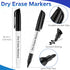 Thenshop 200 Pack Dry Erase Markers with 4 Magnetic Whiteboard Erasers Set, Bulk Fine Point for Office