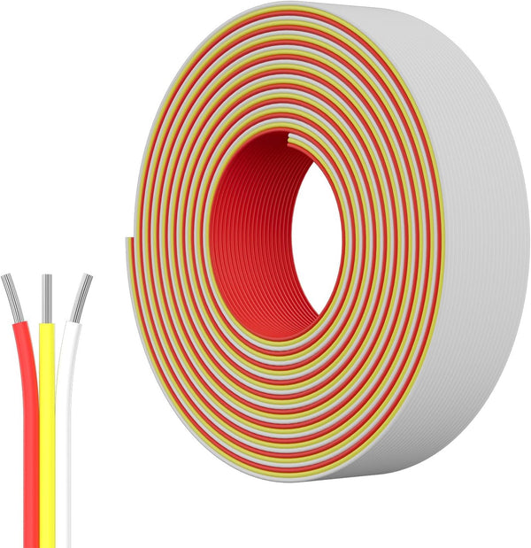 PAUTIX 65.6ft/20M Extension Cable Wire Cord,22AWG 3-pin Wire Cord for Single Color