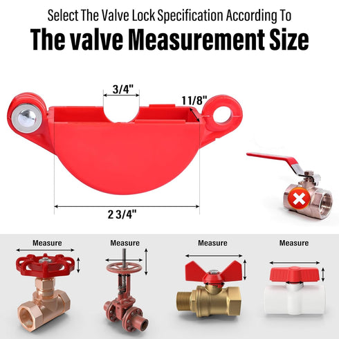 Gate Valve Lockout, 4 Pack Valve Lockout Device for 1" to 2-1/2" Diameter Valve Handle, Secure for Outdoor Use