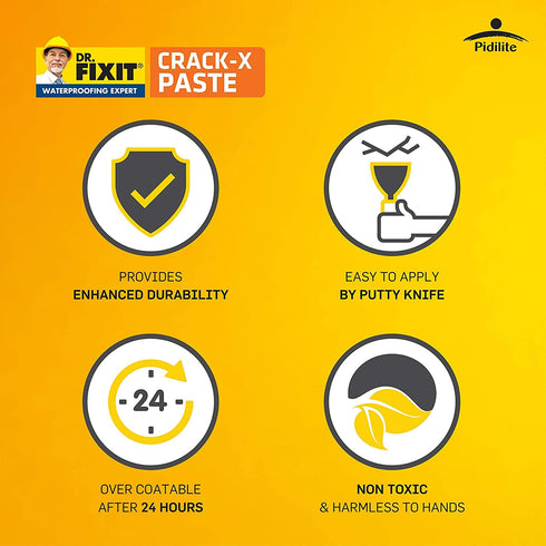 201 Crack X Paste-1Kg, Ready to use crack filler for internal & external surface cracks on roofs,wall, Flexible Putty with excellent Bonding