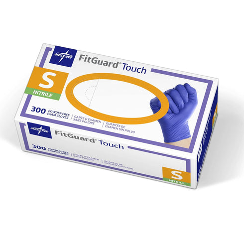 Medline FitGuard Touch Nitrile Exam Gloves, 300 Count, Small, Powder Free, Disposable,