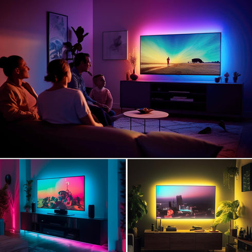 18ft 75-85in, maylit ICRGB TV LED Backlight, Bluetooth LED Lights for TV USB Powered TV Lights Kit with Remote and App