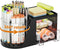Marbrasse Desk Organizer with 2 Drawers, 360° Rotating Pen Holder, 6 Slots Pencil Organizer, Art Supply Storage (Black)