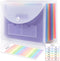 SKYDUE Portable Accordion File Organizer, 13 Pockets, Plastic Bill Receipt Organizer, Letter Size, Purple