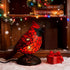 UDIYO (1) Cardinals Table Lamp Resin Red Bird Night Light for Bedside Living Room Christmas Decor Warm Glow Art Piece