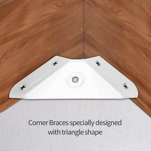 12 Pcs Corner Bracket Metal Corner Brace, Cabinet Countertop Brackets for Wood Chair, Box, Desk (White)