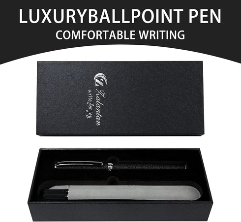 Nice pens,luxury pen with cace,fancy pens Ballpoint Pen Smooth writing experience stylish design effortless writing executive pen-Gift Box with 0.5mm Black 2 Extra Refill (Black)