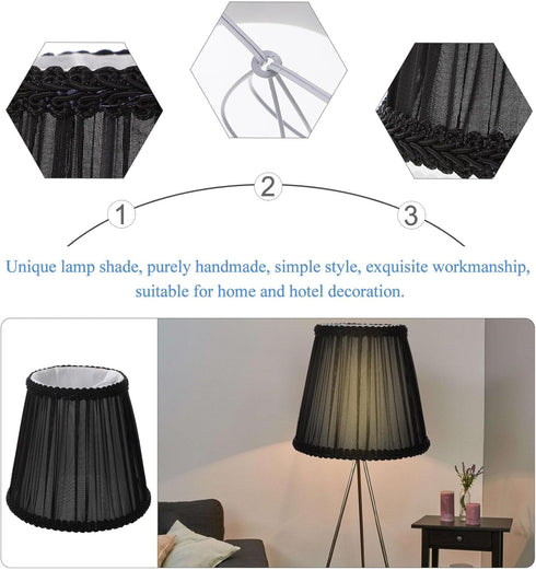 5.70X5.70X5.11 Inch Holibanna Clip-on Cloth Lampshade Cover for Chandelier Table and Floor Lamps Soft Diffuse Lighting