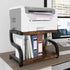 PUNCIA 2 Tiers Small Retro Wood Home Office Desktop Printer Stand, Laser Printer Copier Stand with Storage for Small