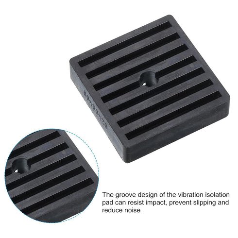 PATIKIL 4 Pcs Rubber Anti-Vibration Pads, Vibration Isolation Mats with Hole 3" x 3" x 0.8" for HVAC