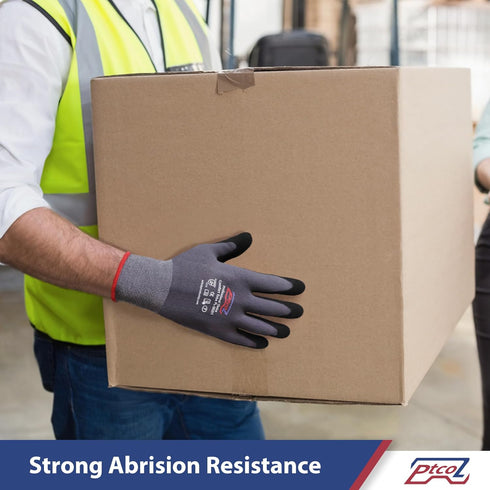 Safety Work Gloves Micro-Foam Nitrile Coated, 6 Pairs Seamless Knit Touchscreen Nylon Gloves for Home Improvement