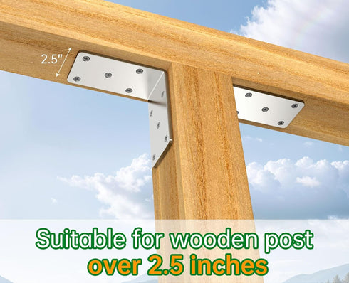 KOMOHOM 5" 5" 2.5" (4 X X Heavy Duty L Brackets for Wood PCS), L-Shaped Corner Brackets for Shelving and Furniture