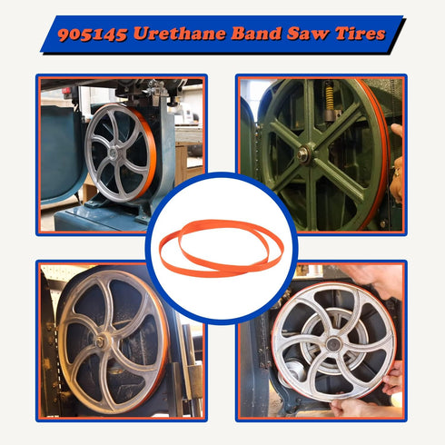 2 Pack Urethane Band Saw Tires for 14" Delta 905145 Craftsman Band Saw - No Adhesive Needed (14" x 1" x 1/8")