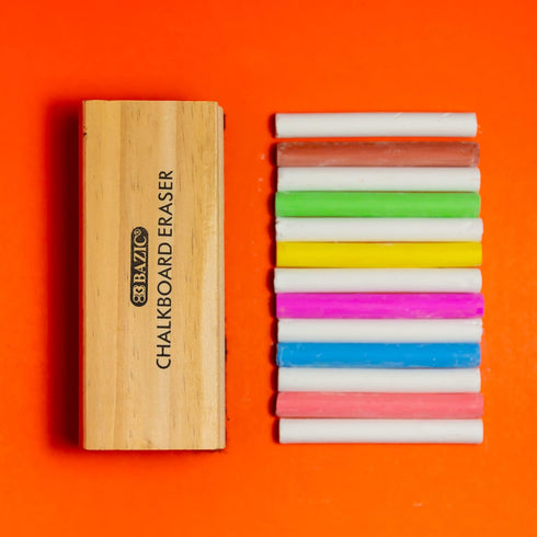 BAZIC 4-Pack Chalkboard Eraser | Wood Felt Cleaner for Blackboard & Whiteboard | Dustless Duster for Home & Office