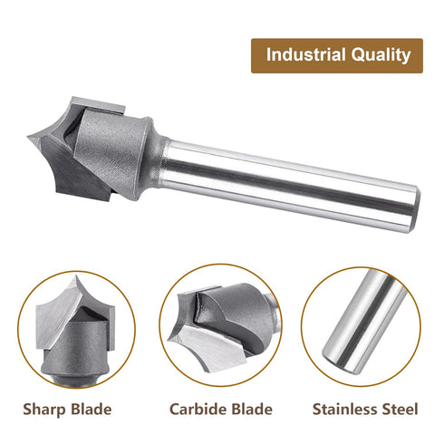 SpeTool 1/4" Shank Point Cutting Roundover Router Bit, 1/2" Cutting Diameter, 1/4" Radius for CNC Woodworking