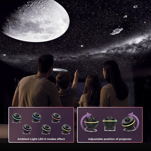 Samosvit 4K Home Planetarium Galaxy Projector for Bedroom - LED Sky Galaxy Night Light Star Planet for Kids - Meteor