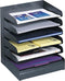 Safco 6 Tier Desk Organizer, File Organizer with 6 Shelves, Powder Coated Finish, Commercial-Grade Steel for Home,