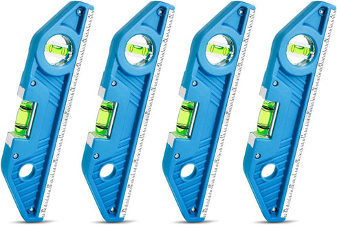 WBE 4-Piece Torpedo Level Set, 9 Inch Magnetic Level, with 0/90 Bubbles, Large